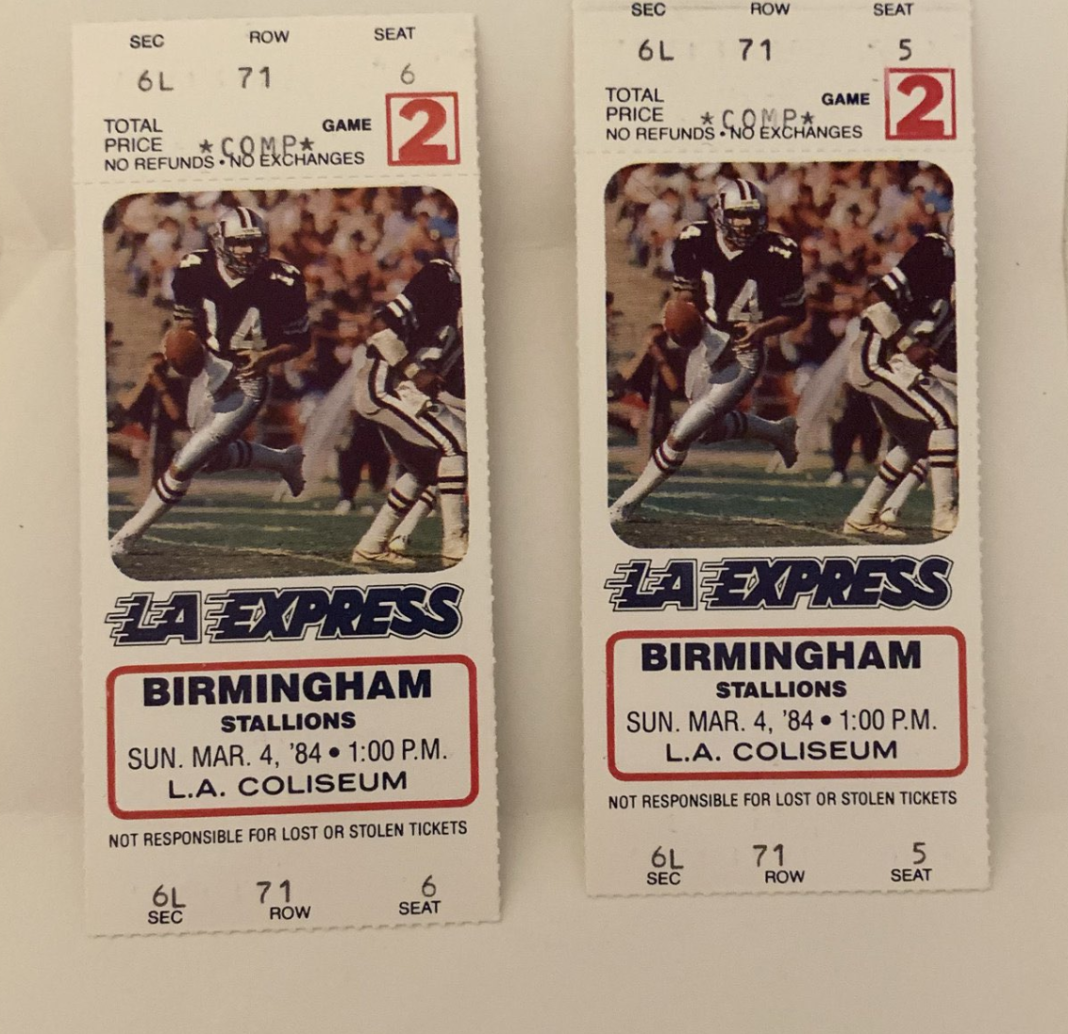 PHOTO: Viewer Chris Mugnier has two tickets from old USFL