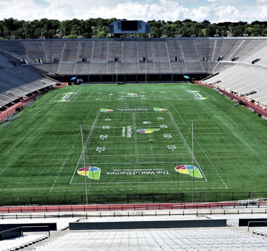 PHOTO: TWG2022 Twitter; Legion Field in Birmingham, staged for Flag Football event in Birmingham for 2022 World Games