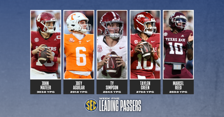 The SEC’s Passing Leaders Through Week 5